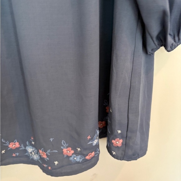 SAVANNA JANE Blue Cottagecore Romantic Embroidered Long Sleeve Dress Size 1X - Picture 13 of 15